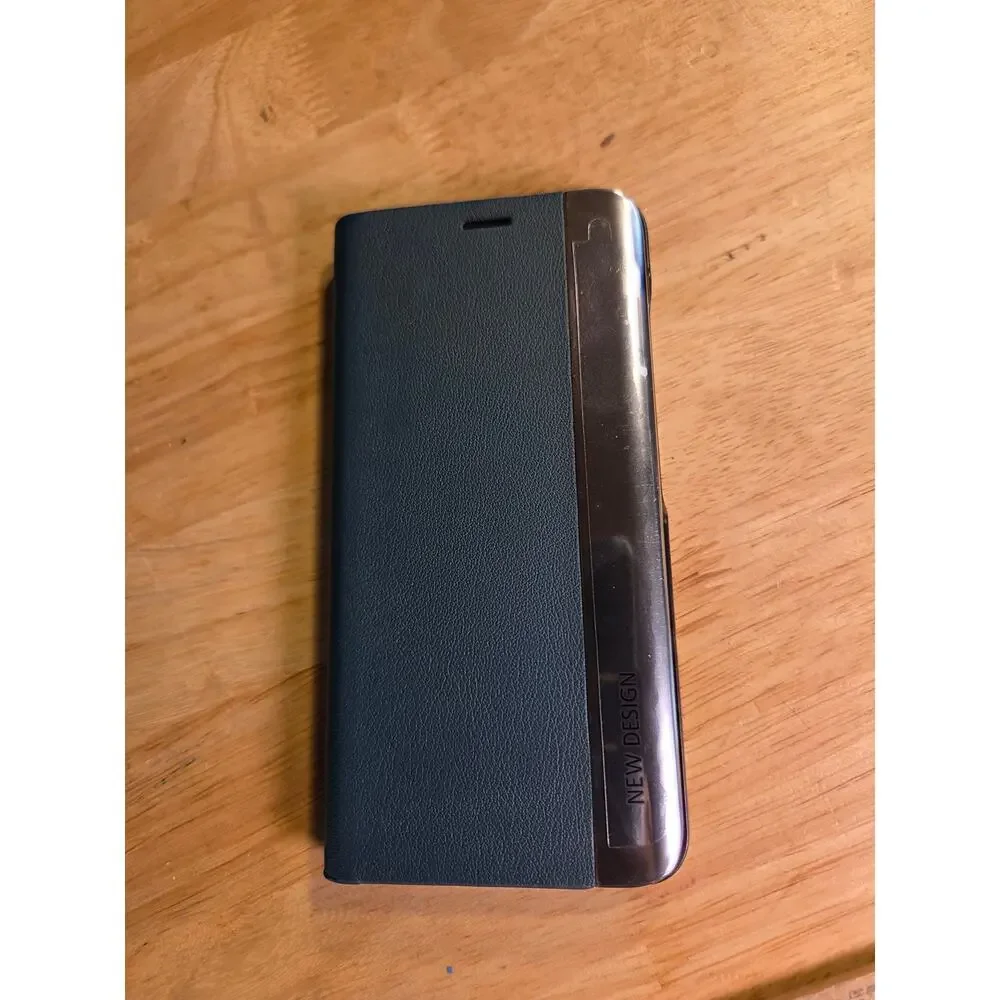Samsung Galaxy S25 Case Built-in Stand Magnetic PU Leather Slim Case Cyanblue